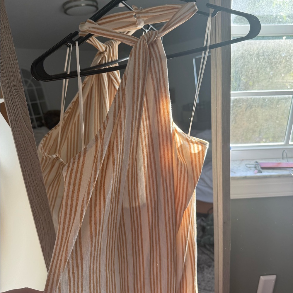 Zara Striped yellow and White Dress